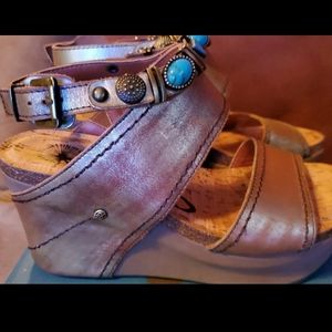 OTBT layover anklet wedge sandal
